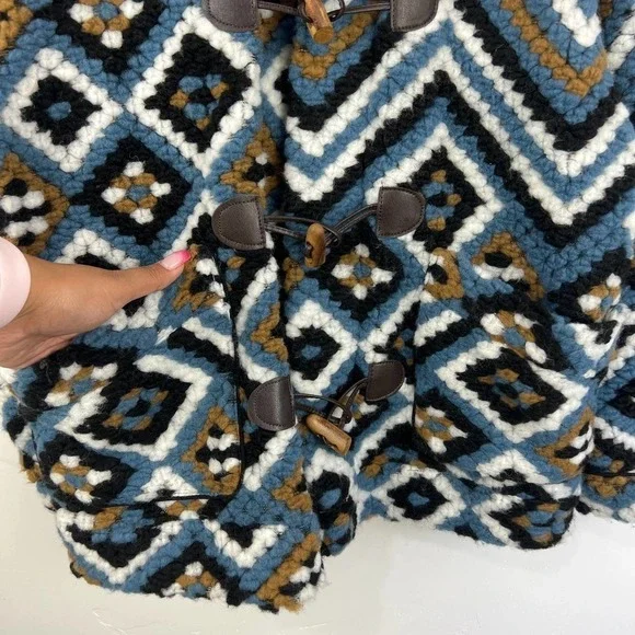 Zara Crochet Lapel Collar Toggle Chunky Oversized Jacket Womens Size: XS - Picture 3 of 9